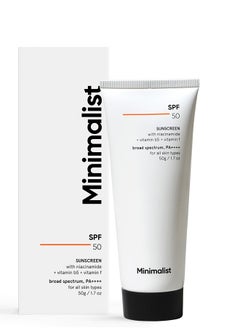 MINIMALIST SPF 50 Sunscreen PA++++ Broad Spectrum| UVA/UVB Protection with Niacinamide Sun Cream for Men & Women  - Image 1