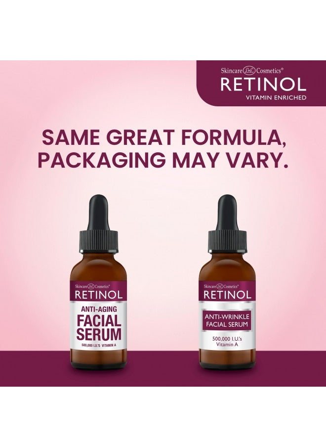 RETINOL - Retinol Anti-Wrinkle Facial Serum – Vitamin A Concentrate Improves Skin’S Elasticity And Tone And Minimizes Appearance Of Fine Lines And Wrinkles – Look Younger With The Age-Defying Power Of Retinol - Image 1