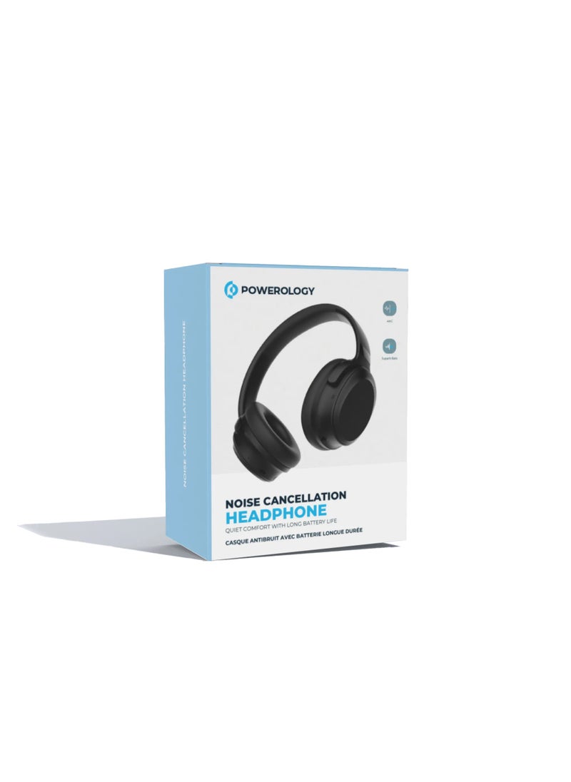 Powerology - Noise Cancellation Headphones - Black - Image 1