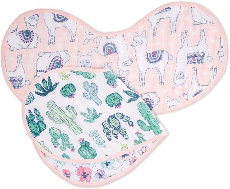 aden + anais aden + anais Classic Burpy Bibs Set of 2 - Trail Blooms Design for Babies 0 to 36 Months