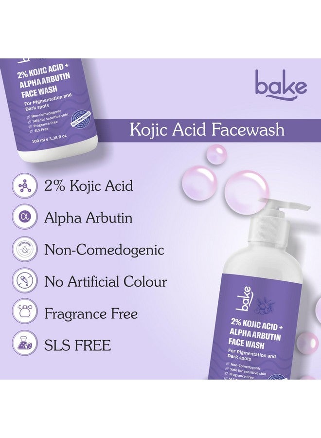 BAKE 2% Kojic Acid Brightening Face Wash with Alpha Arbutin & Niacinamide | De-Tan Face Wash | For Pigmentation, Dark Spots & Tan Removal | Anti Pigmentation Daily Wash - 100ml - Image 5