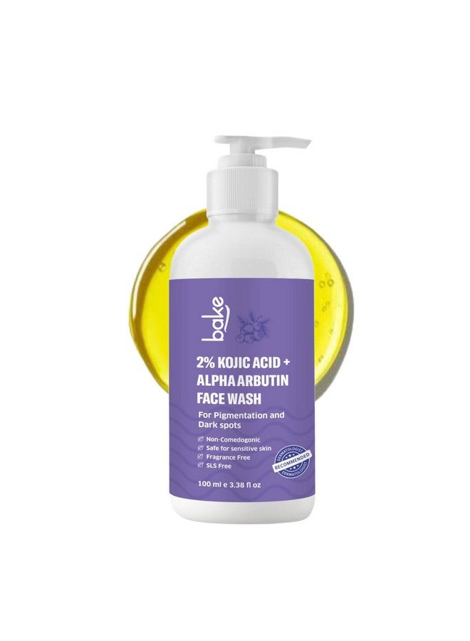 BAKE 2% Kojic Acid Brightening Face Wash with Alpha Arbutin & Niacinamide | De-Tan Face Wash | For Pigmentation, Dark Spots & Tan Removal | Anti Pigmentation Daily Wash - 100ml - Image 1