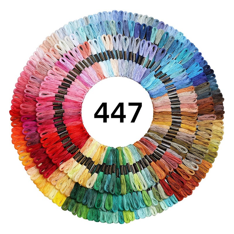 Cross Stitch Thread 100 Colors Embroidery Thread 150 Colors Dmc Color Number Embroidery Thread Embroidery Thread 8.6m Strands of Ecological Polyester Cotton Embroidery Thread 447 color thread 