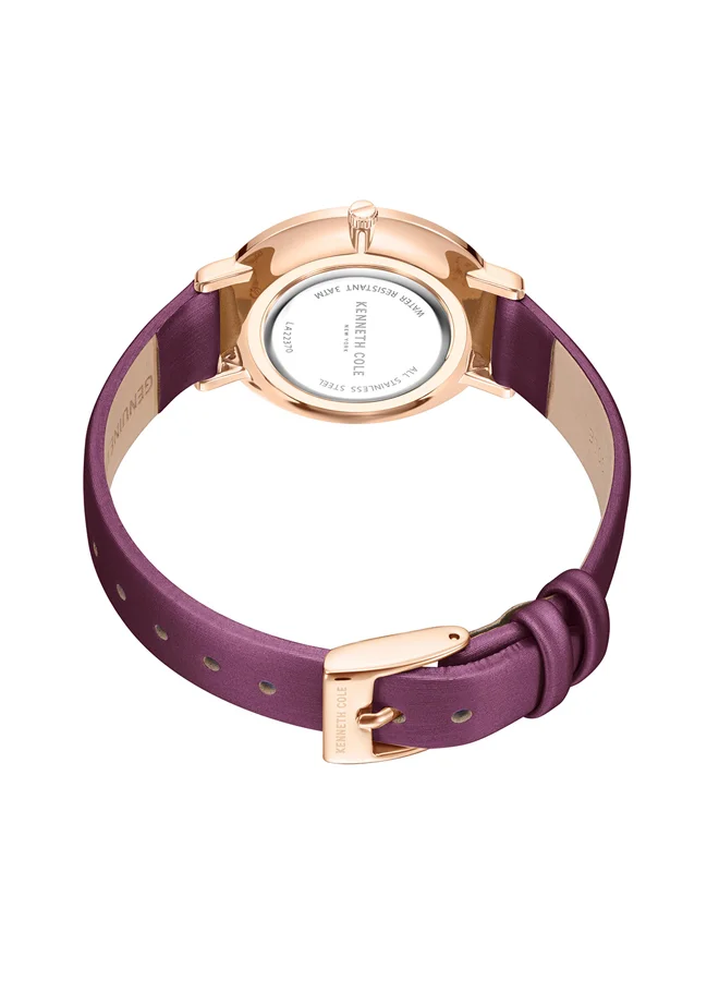Kenneth Cole New York Kenneth Cole Analog Ladies Watch With Burgundy Genuine Leather Strap 34mm 3ATM - KCWLA2237002