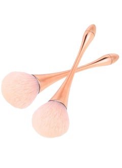 Excefore 2 Pcs Large Mineral Powder Brush, Soft Fluffy Foundation Brush, Professional Powder Brush and Blush Brush for Daily Makeup, Rose Gold  - Image 1