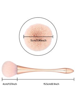 Excefore 2 Pcs Large Mineral Powder Brush, Soft Fluffy Foundation Brush, Professional Powder Brush and Blush Brush for Daily Makeup, Rose Gold  - Image 5