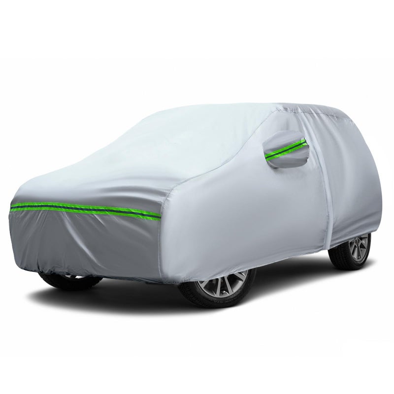 AUQDD 6Layers Premium SUV Car Cover Waterproof All Weather Weatherproof UV Sun Protection Snow Dust Storm Resistant Outdoor Exterior Custom FormFit Full Padded Car Cover with Straps 205216 K10 - Image 2
