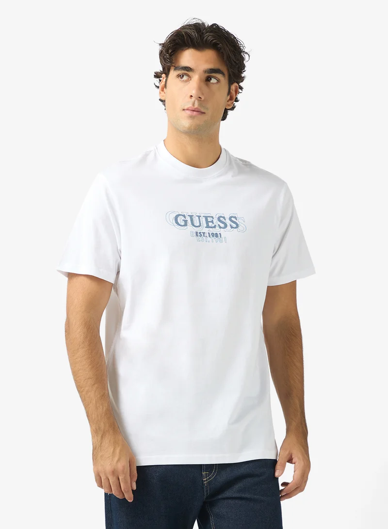 GUESS Logo Crew Neck T-Shirt