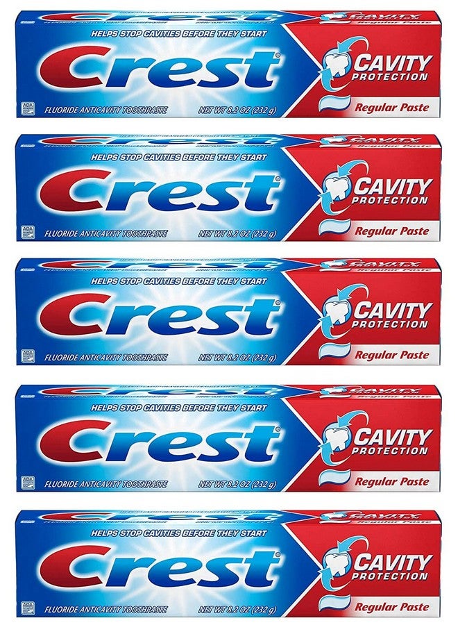 كرست معجون أسنان كريست فلوريد مضاد للتسوس، يمنع التسوس قبل ظهوره، معجون عادي، 8.2 أونصة (عبوة من 5 قطع) - Image 1