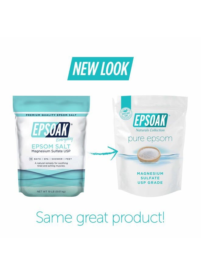 Epsoak Epsom Salt 19 lb. Magnesium Sulfate USP, Resealable Epsom Salt Bulk Bags Unscented, Made in The USA, Cruelty-Free Certified - Image 2