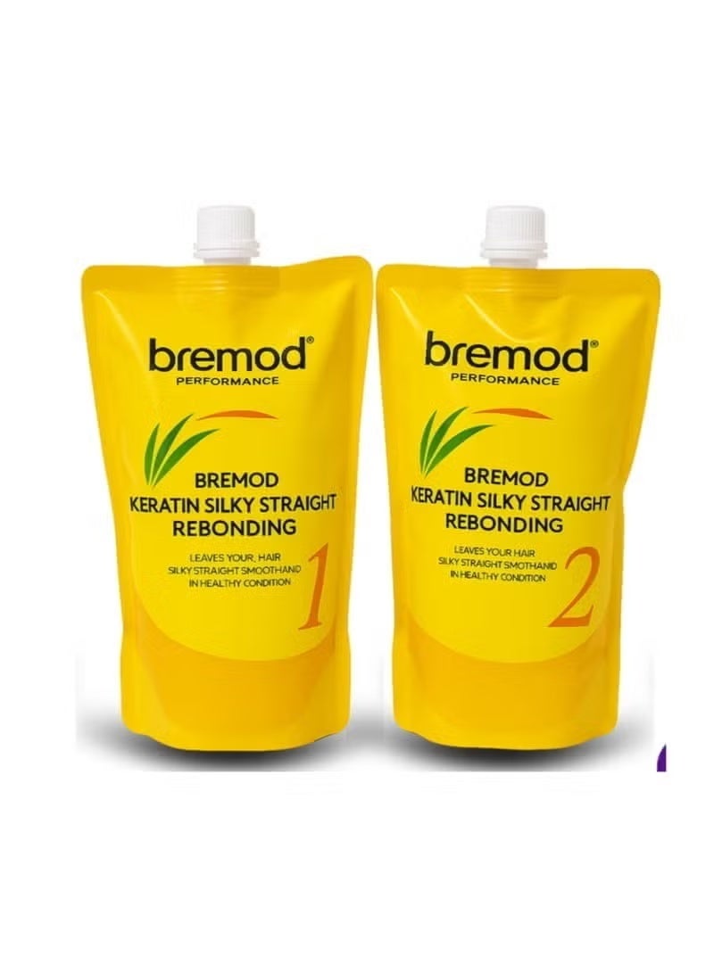 Straight Silk Keratin Hair Rebonding Kit (2 x 800ml)
