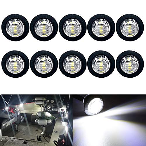 KEING 10 Pack Waterproof Marine Boat LED Lights, LED Underwater Lighting, Utility Led Interior Lights Navigation Lights Deck Courtesy Lights 12V for Yacht Boat Fishing Pontoon Sailboat Kayak (White) - Image 1