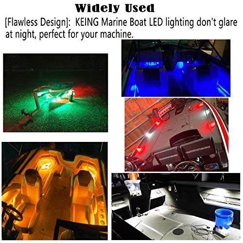 KEING 10 Pack Waterproof Marine Boat LED Lights, LED Underwater Lighting, Utility Led Interior Lights Navigation Lights Deck Courtesy Lights 12V for Yacht Boat Fishing Pontoon Sailboat Kayak (White) - Image 5