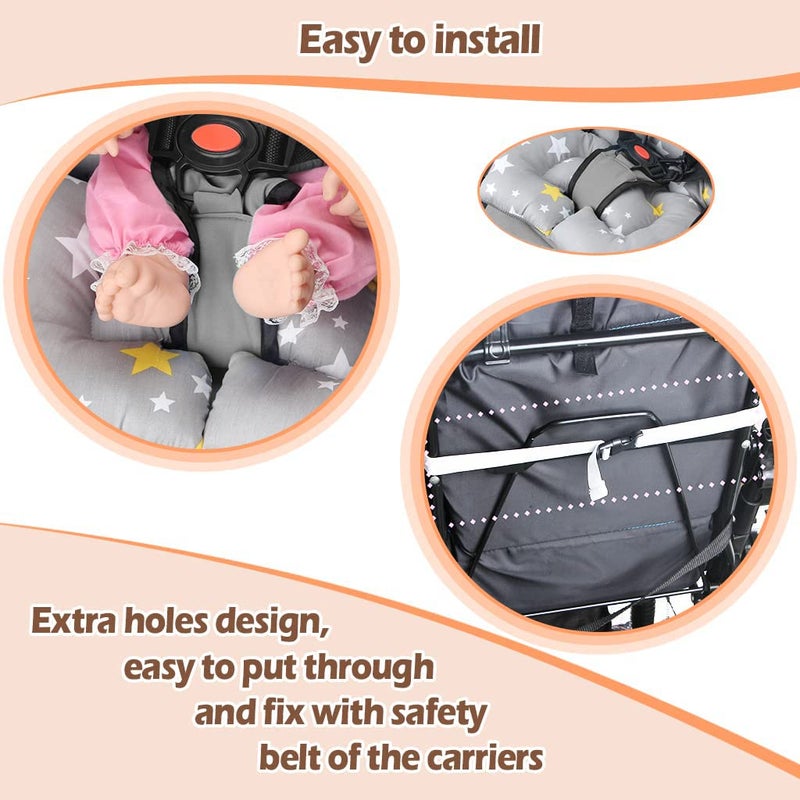 KAKIBLIN Infant Car Seat Insert, Newborn Car Seat Insert,KAKIBLIN Baby Stroller Liner Baby Car Seat Head Support,Toddler Car Seat Cushion Carseat Neck Support Cushion for Toddler - Image 4