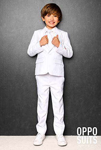 Opposuits Solid Colored Suits for Boys - Outfits Come with Pants, Jacket and Tie, White Knight, 8Y - Image 5
