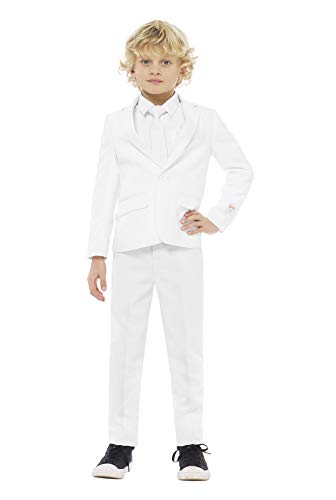 Opposuits Solid Colored Suits for Boys - Outfits Come with Pants, Jacket and Tie, White Knight, 8Y - Image 1