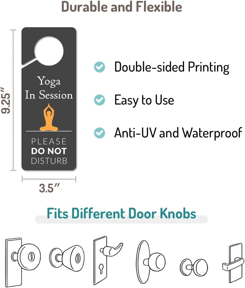 Fun-Plus Do Not Disturb Door Hanger Sign, 2 Pack, Please Do Not Disturb Sign, Yoga In Session - Image 2