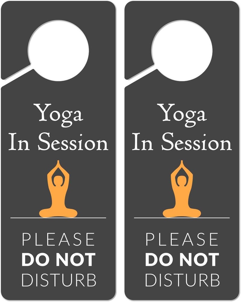 Fun-Plus Do Not Disturb Door Hanger Sign, 2 Pack, Please Do Not Disturb Sign, Yoga In Session - Image 1