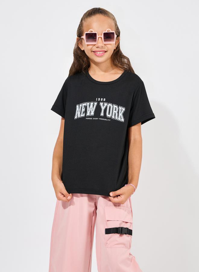 Styli New York Print T-Shirt & Cargo Pants Set - Image 2
