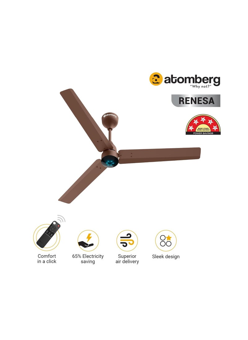 atomberg Renesa 1200Mm Bldc Motor 5 stars Rated Sleek Ceiling Fans With Remote | Upto 65% Energy Saving And Led | 2+1 Year Warranty (Brown) | Winner Of National Energy Conservation Awards (2022) - pzsku/Z19D32DB6FD87616BFA6AZ/45/_/1729420413/7d0a8c8f-22d8-48fe-8306-d64b73ca9f92