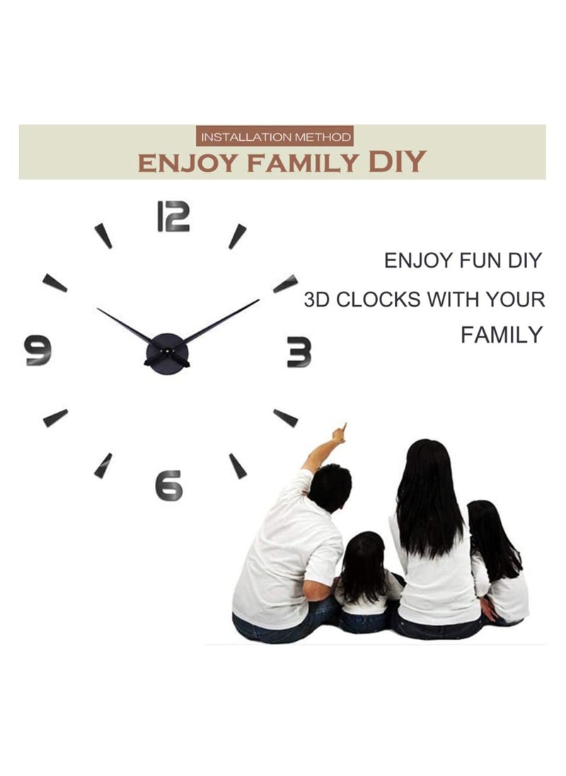 Generic - 3D Wall Clock Large, DIY Large Frameless Wall Clock Stickers, Acrylic Wall Clock Modern Design, DIY Wall Decoration Clock - Image 1