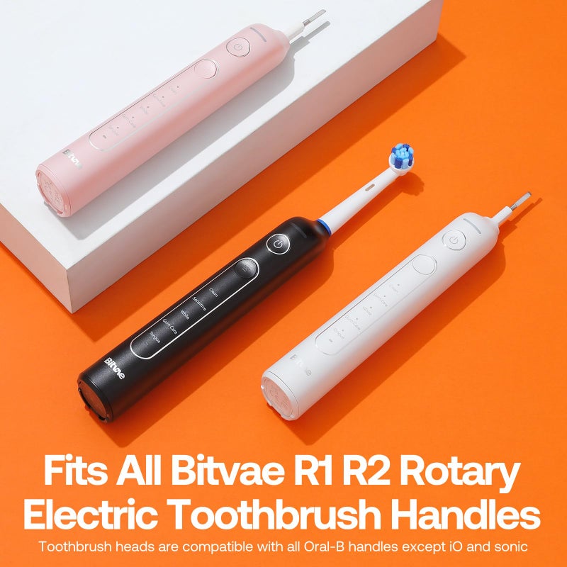 Bitvae Toothbrush Heads, R1 & R2 Round Toothbrush Replacement Heads Refill | Compatible with All Oral-B Braun Handles (Except iO and Sonic) | Pro 500/1000/1500/3000/5000/7000/7500/8000/R2/R1, 5 Count - Image 4