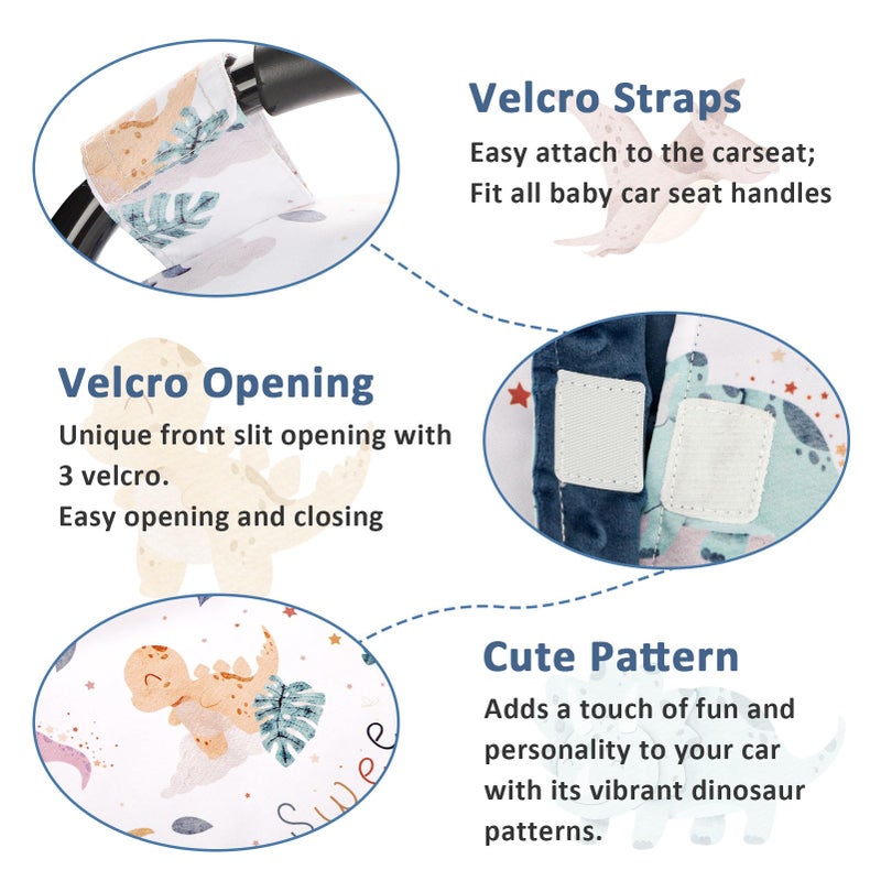 DILIMI Baby Car Seat Cover For Boy  Minky Warm Winter Car Seat Covers For Babies  Peekaboo Opening Infant Car Seat Cover  Nursing Cover Carseat Canopy  Cute Dinosaur - Image 3
