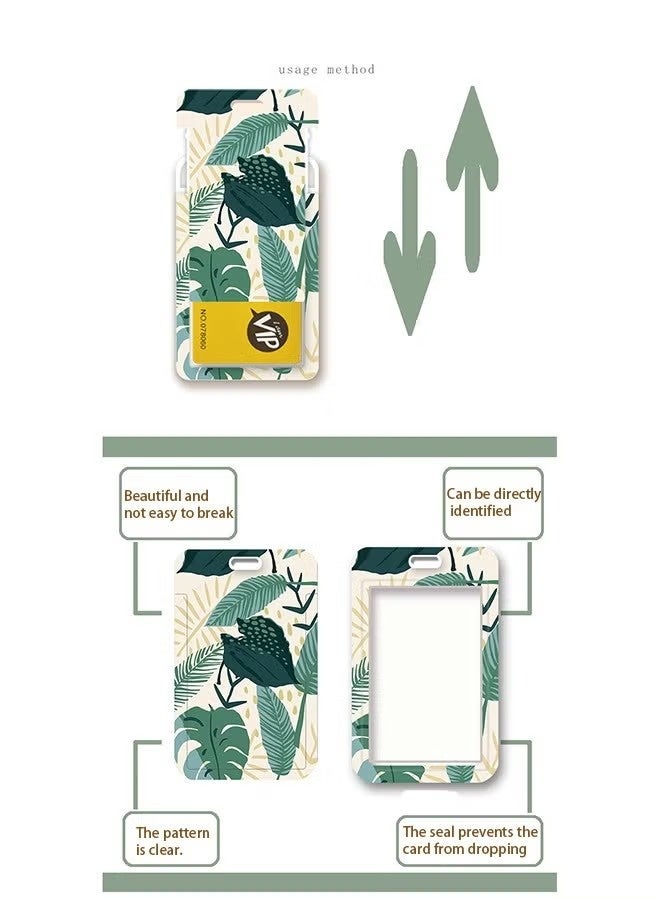ID Badge Holder with keychain, for Women Kids Teacher Nurses Doctor Student（Plant Patterns） - Image 3