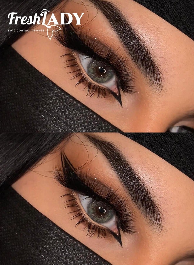 FreshLady Colored Contact Lenses 14.00mm Yearly – Sun-Kissed Bella Brown, Natural Look Big Eye Effect, Soft Comfortable Hydrated Cosmetic Contacts for Daily Wear, Makeup, Party & Fashion (Freshlady) - Image 1