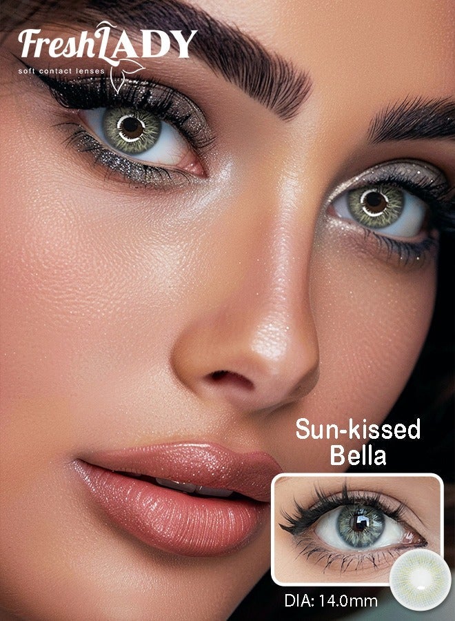 FreshLady Colored Contact Lenses 14.00mm Yearly – Sun-Kissed Bella Brown, Natural Look Big Eye Effect, Soft Comfortable Hydrated Cosmetic Contacts for Daily Wear, Makeup, Party & Fashion (Freshlady) - Image 3