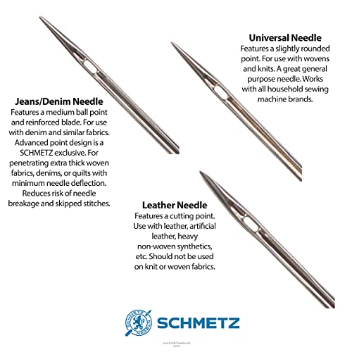 SCHMETZ Heavy Duty Sewing Machine Needle Combo Pack 15 Needles Total and 1 SCHMETZ ABC Pocket Guide - Image 3