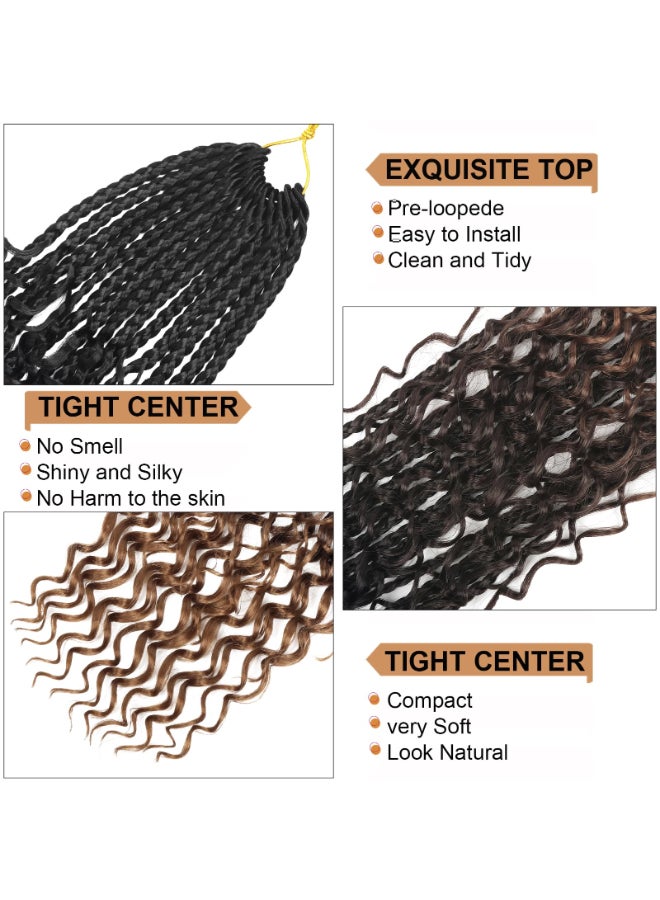 Diha Goddess Box Braids Crochet Hair With Curly Ends 14 Inch Bohomian Box Braids Crochet Braids 8 Packs 3X Crochet Braids Synthetic Braiding Hair Extension for Black Women 14 Inch Pack of 8 1B430 - Image 4