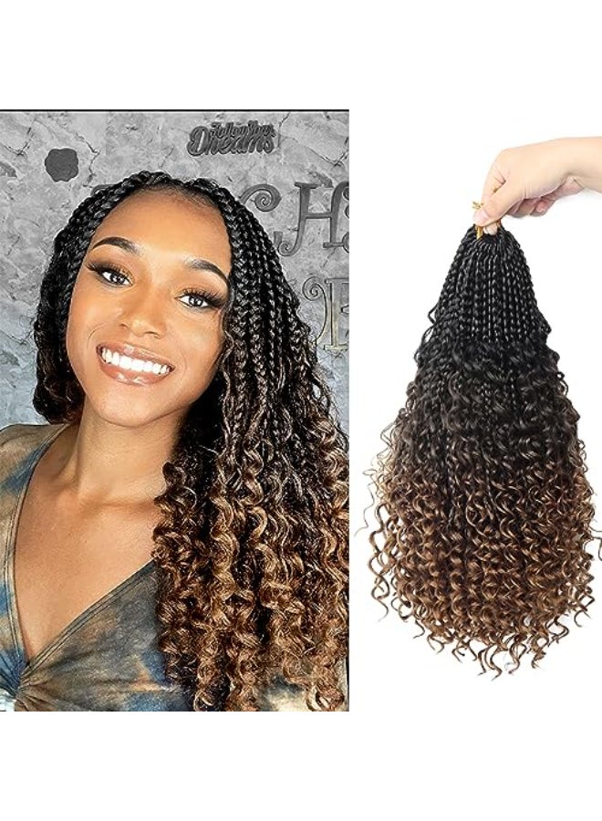 Diha Goddess Box Braids Crochet Hair With Curly Ends 14 Inch Bohomian Box Braids Crochet Braids 8 Packs 3X Crochet Braids Synthetic Braiding Hair Extension for Black Women 14 Inch Pack of 8 1B430 - Image 1