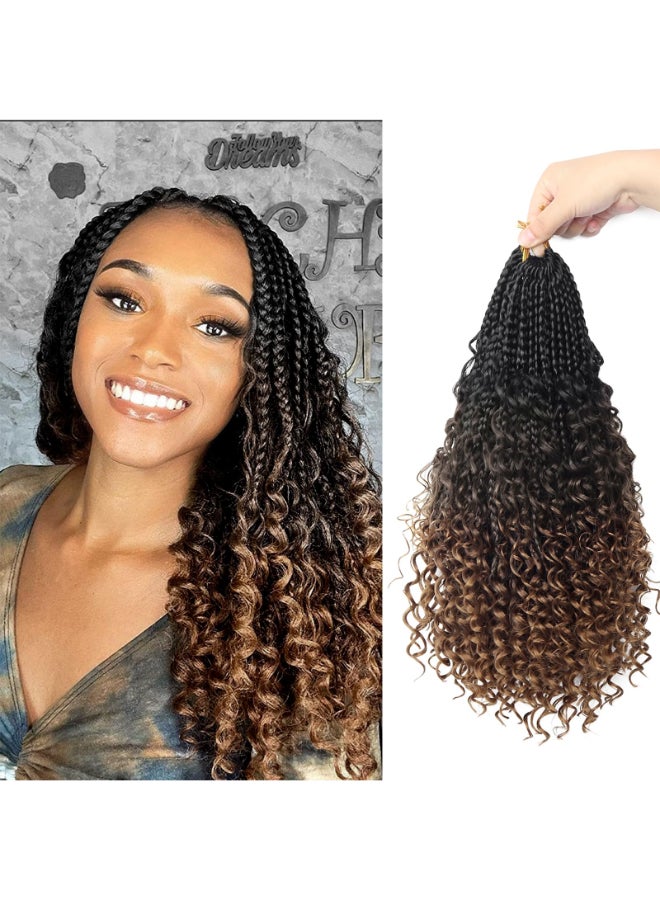 Diha Goddess Box Braids Crochet Hair With Curly Ends 14 Inch Bohomian Box Braids Crochet Braids 8 Packs 3X Crochet Braids Synthetic Braiding Hair Extension for Black Women 14 Inch Pack of 8 1B430 - Image 2