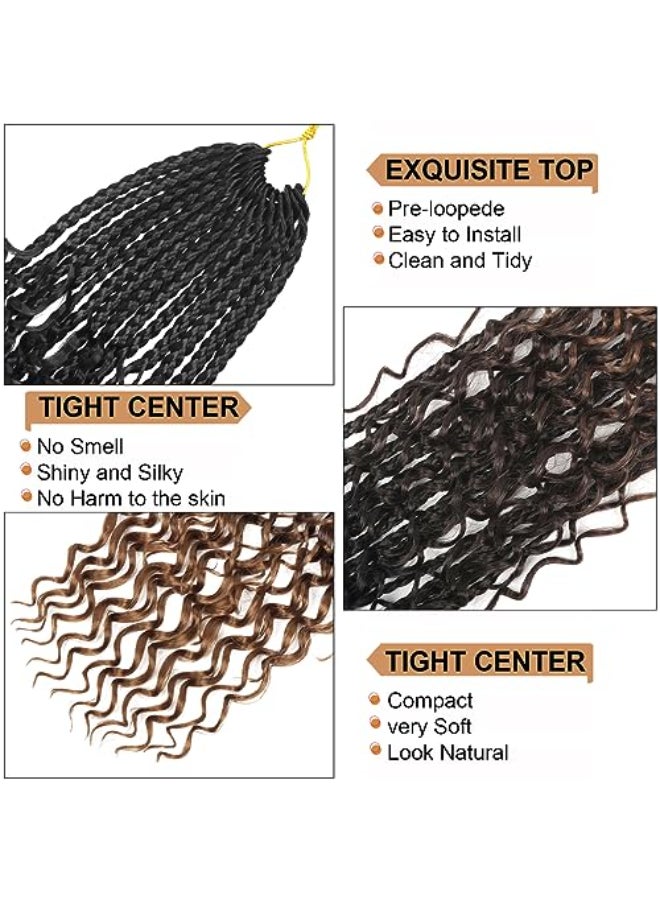 Diha Goddess Box Braids Crochet Hair With Curly Ends 14 Inch Bohomian Box Braids Crochet Braids 8 Packs 3X Crochet Braids Synthetic Braiding Hair Extension for Black Women 14 Inch Pack of 8 1B430 - Image 3