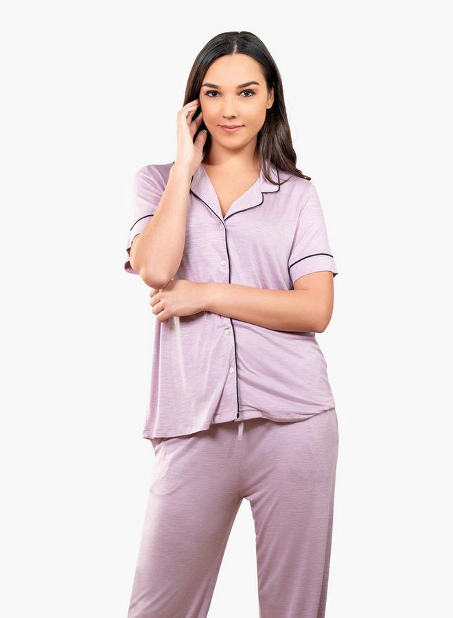 Aadaraya Collared Shirt and Pyjama Set - Image 3