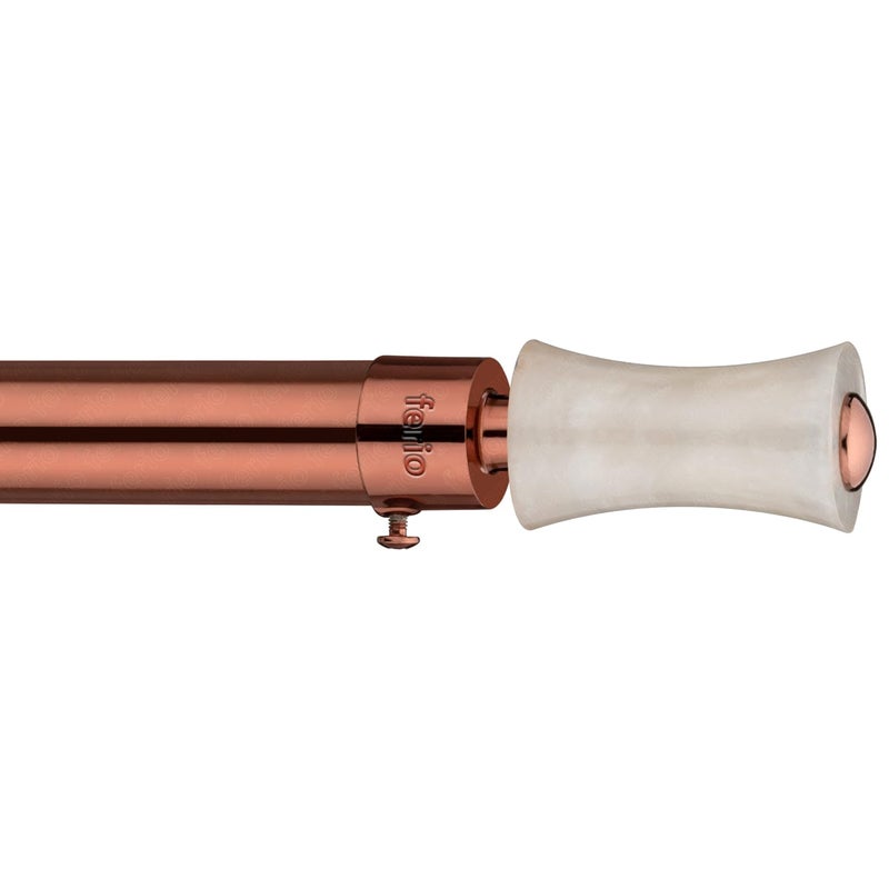 FERIO FERIO Heavy Duty Aluminium Artistic Curtain Finials Without Holder Antique Curtain Brackets Set of 10 Without Curtain Rod Support Metal Curtain Pipe End for Curtain Pack of 10 White Rose Gold - Image 3