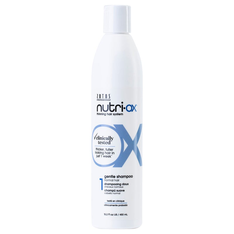 NUTRI-OX Gentle Shampoo Normal for Thinning Hair | Thicker, Fuller-Looking Hair | Clinically & Dermatologically Tested | Peppermint | Color-Safe | 15.2 Fl Oz - Image 1