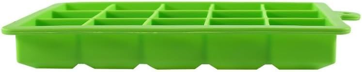 UREVO 2-Pack Food Grade Silicone Ice Cube Trays with Lids - Easy-to-Remove 24 Cube Molds (Blue and Green) - Image 2