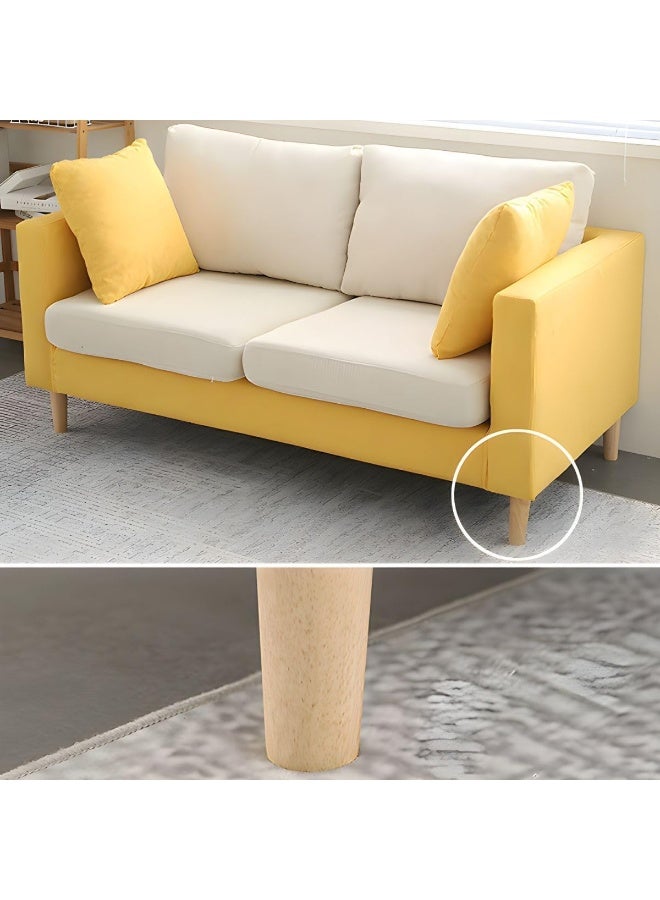 Comfynest Fabric Loveseat with Square Arms and Bolster Pillows in a Modernist Style (Dark Blue) - Image 3