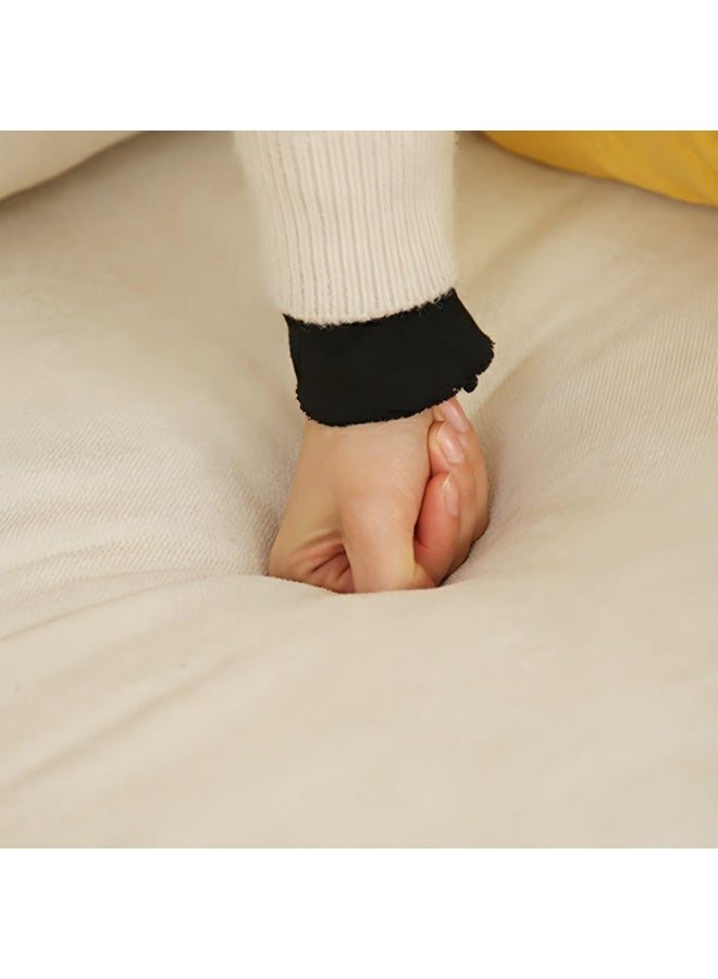 Comfynest Fabric Loveseat with Square Arms and Bolster Pillows in a Modernist Style (Dark Blue) - Image 5