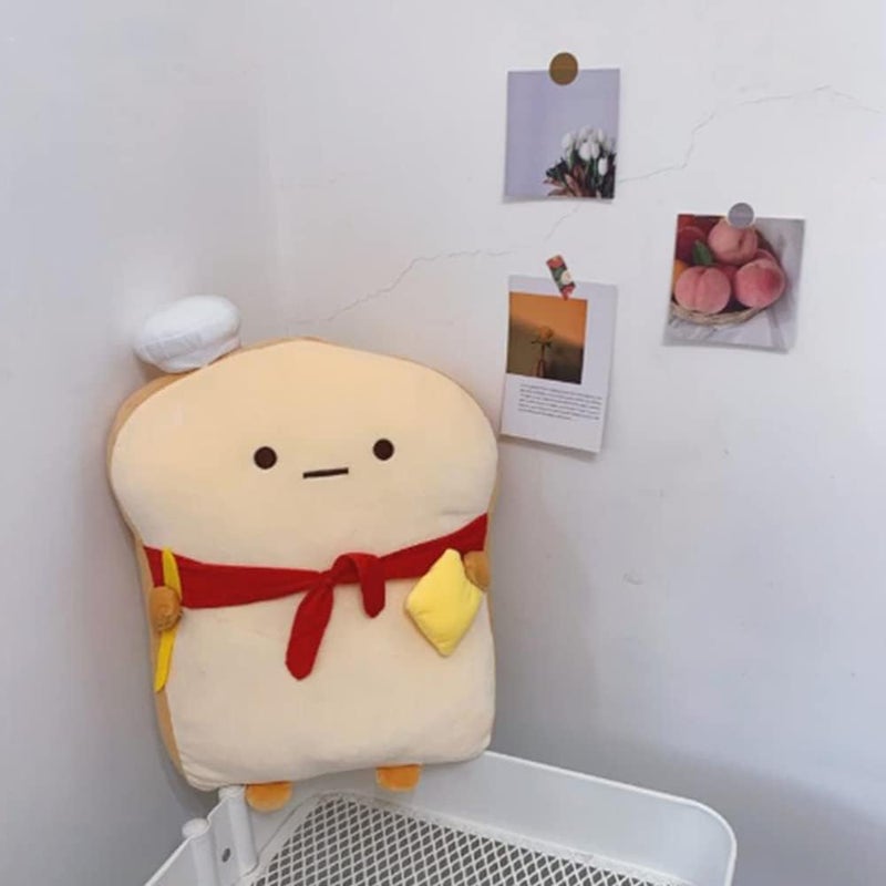 OUKEYI 18.9'' Toast Baguette Plush Pillow, Bread Shape Plush Toy Hugging Pillow with Red Scarf,Soft Toast Food Sofa Cushion for Home Decor,Funny Gift Plush Stuffed Hugging Toy for Kids - Image 5