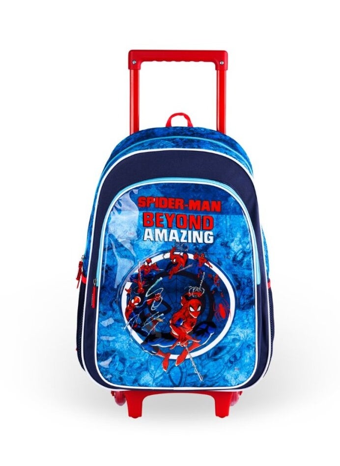 Marvel Spider-Man Classics 3in1 3D Cartoon Backpack Large Capacity Trolley School Bag With Lunch Bag & Pencil Bag Water Resistant, Perfect for Kids Ages 3-8  - Image 5