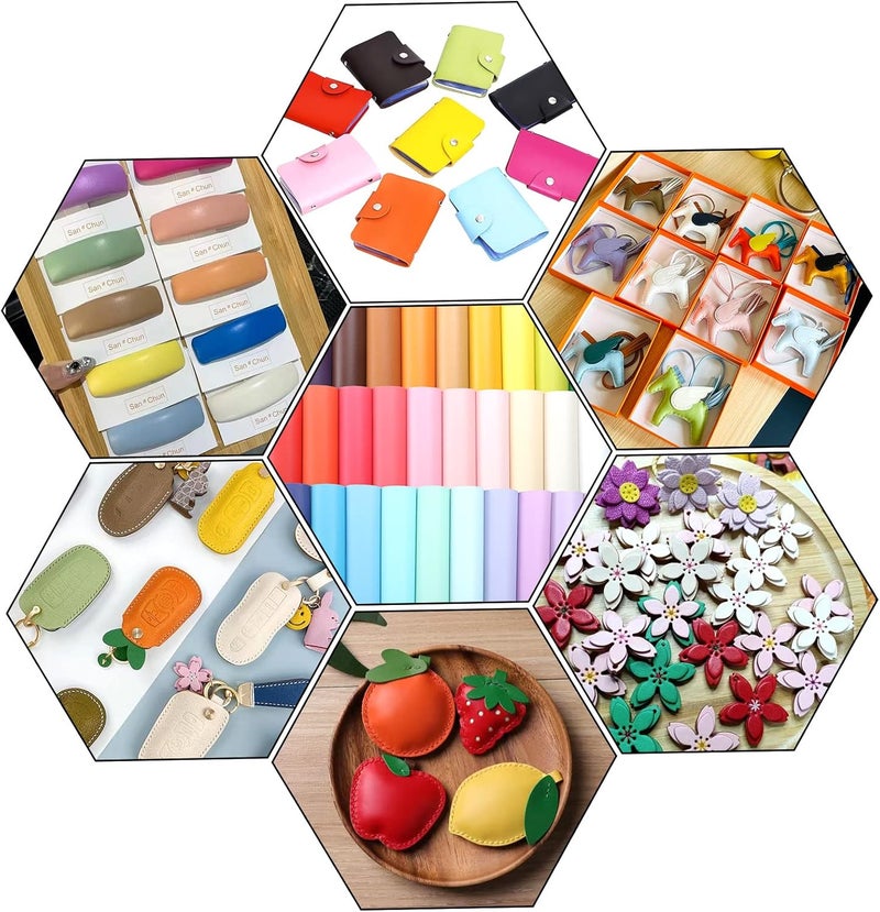 CDY Smooth Faux Leather Sheets : 30Pcs/Set 8.2" x 6"Pastel Colors Leather Fabric Sheets Suitable for Making Bows, Leather Earrings, Hair Accessories DIY Projects (Smooth 30Pcs) - Image 5