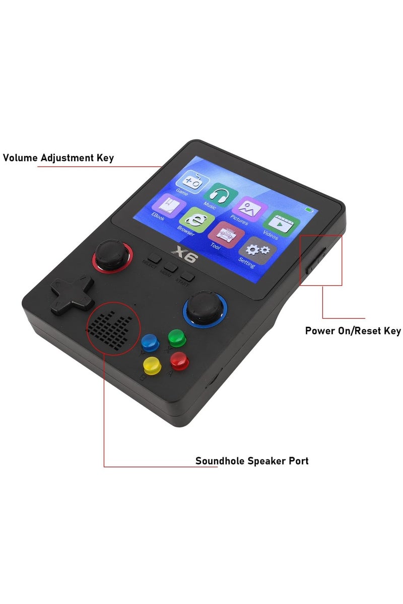 BlueFire X6 Retro Handheld Game Console – 3.5 Inch IPS HD Screen, Built-in 10,000+ Classic Games, Supports 11 Emulators (MD, MAME, CPS, SMD), Dual 3D Joystick, 32GB Memory, TV Output, 2000mAh Battery – Portable Gaming Device for Kids & Adults - Image 5