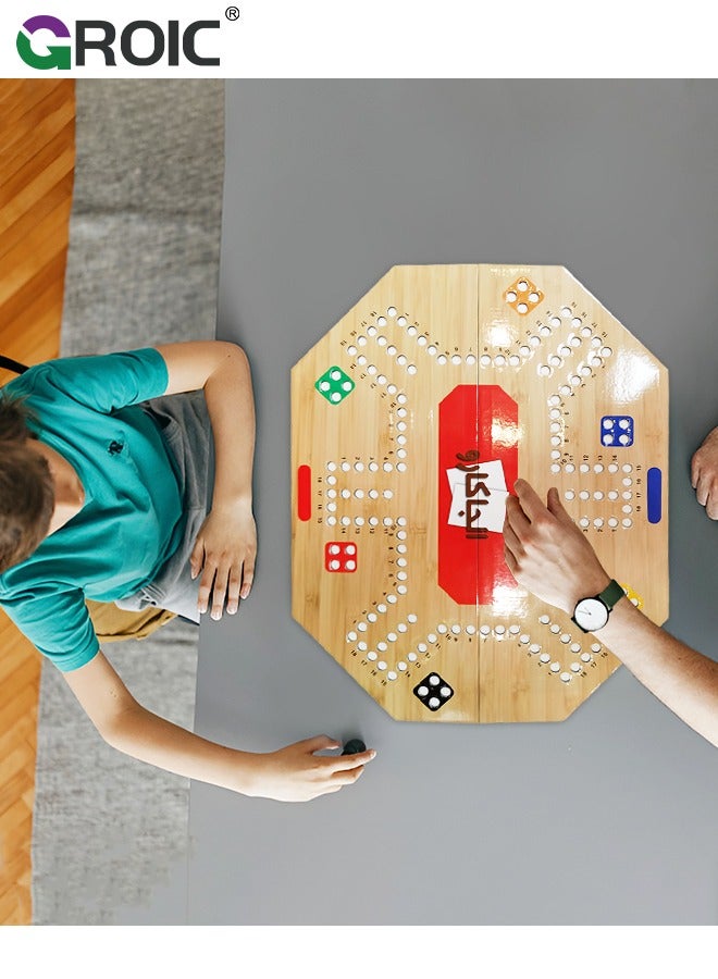 GROIC Jackaroo Board Game,Ludo Board Game,Folding Board Game for 2-6 Players with 24 Marbles and Cards,48 cm x 38 cm Size,Jackaroo Game Family Game Marble Game - Image 4