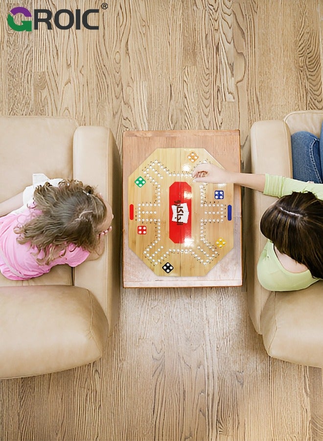 GROIC Jackaroo Board Game,Ludo Board Game,Folding Board Game for 2-6 Players with 24 Marbles and Cards,48 cm x 38 cm Size,Jackaroo Game Family Game Marble Game - Image 5