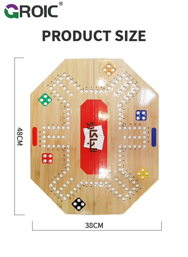 GROIC Jackaroo Board Game,Ludo Board Game,Folding Board Game for 2-6 Players with 24 Marbles and Cards,48 cm x 38 cm Size,Jackaroo Game Family Game Marble Game - Image 2