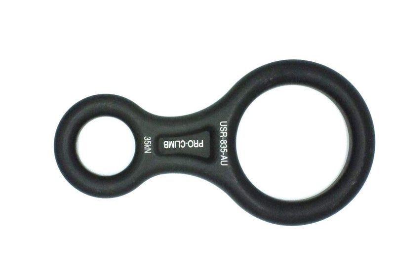 ProClimb 35 kN Fall Rescue Figure 8 Aluminum Descender Rigging Plate Heavy Duty Belay Device (Silver) - Image 3