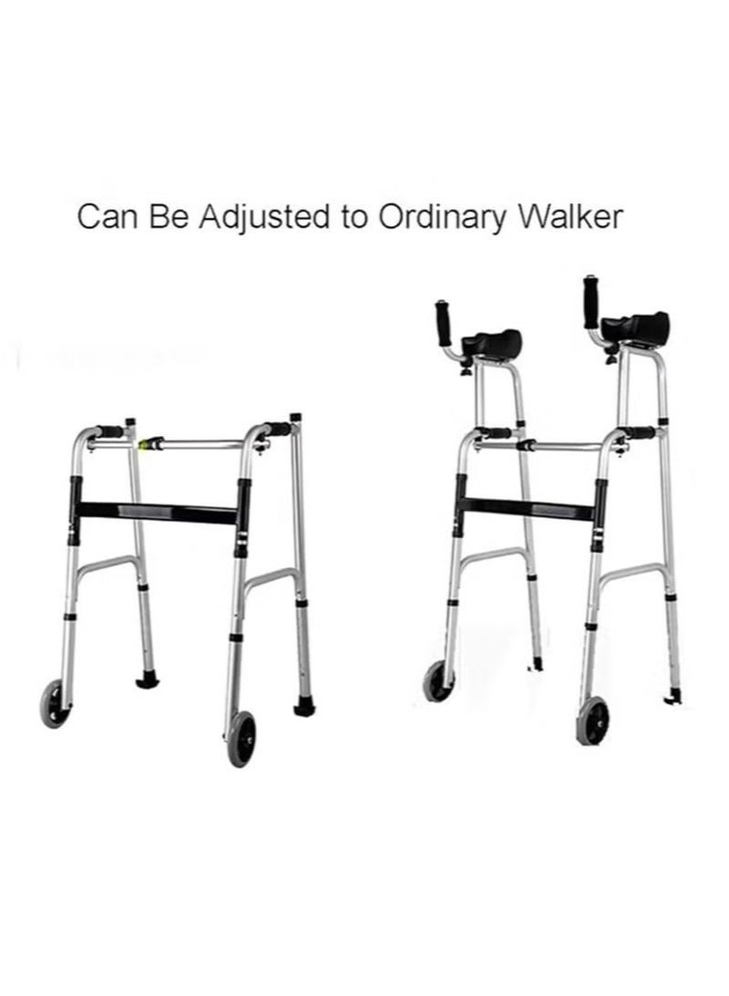 والالا مشاية قابلة للطي متينة بوزن 200 كجم - أداة مساعدة خفيفة الوزن من الألومنيوم بعجلات 5 بوصات ومقعد قابل للإزالة | مشاية منصة قابلة للتعديل لكبار السن والمعاقين وذوي الاحتياجات الخاصة (تصميم قابل للطي) - Image 2